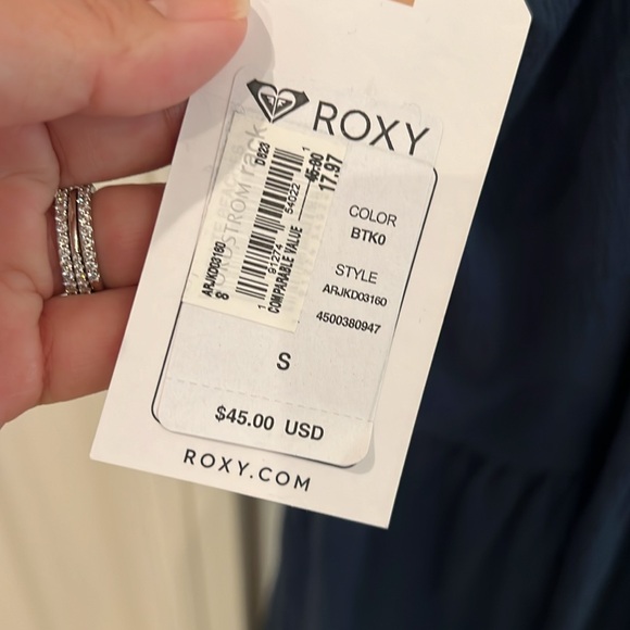 Roxy summer dress in navy size small - Picture 3 of 6